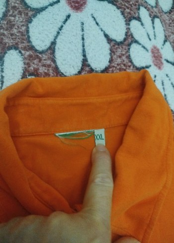 Turuncu Kısa Kollu Polo Yaka Kadın Body.. - Görsel 9