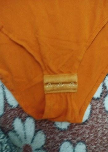 Turuncu Kısa Kollu Polo Yaka Kadın Body.. - Görsel 12