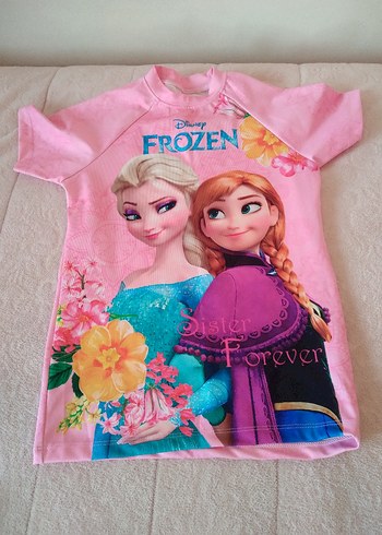 Frozen Kız Çocuk Pembe Baskılı Mayo Üstü