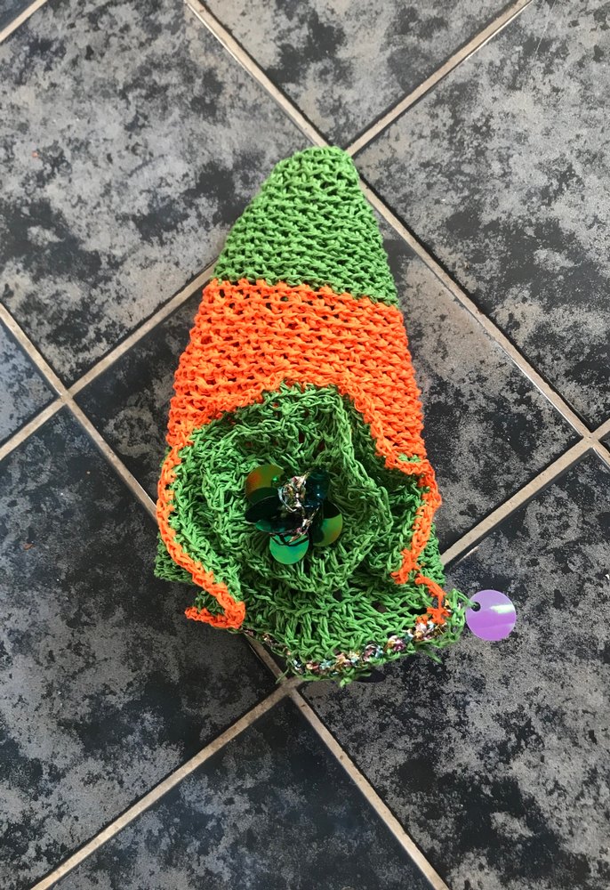 Renkli Örgü Kadın rafya şapka - Görsel 4