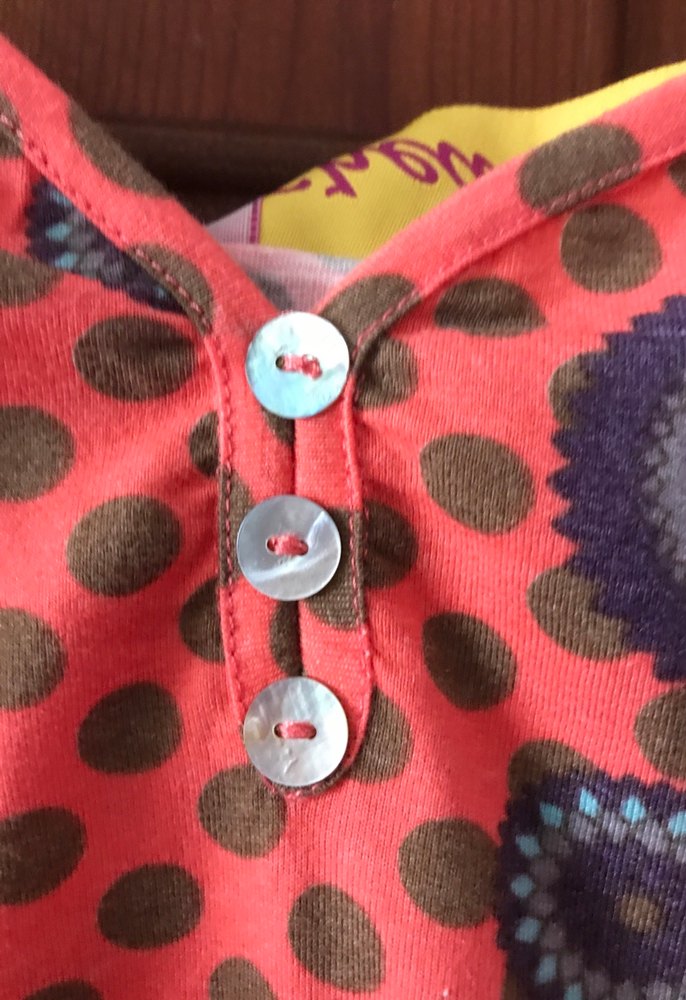 Turunculu desenli eteği dantel Sedef düymeli s beden mini elbise - Görsel 2