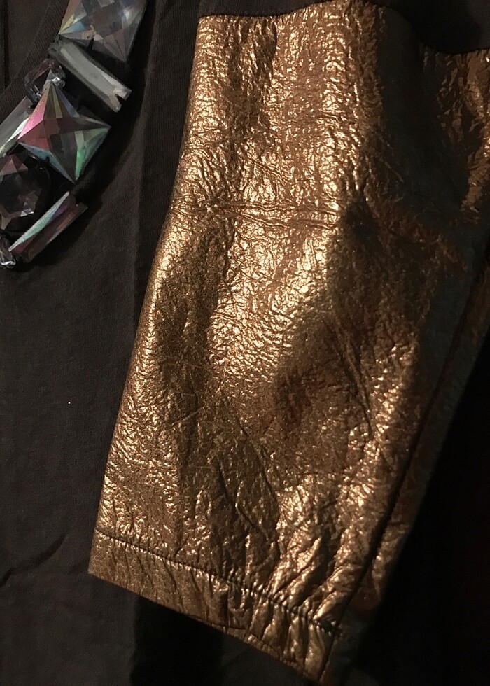 S-M uygun suni deri kollu tunik - Görsel 3