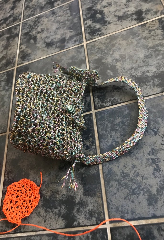 Çanta tığ işi simli - Görsel 3