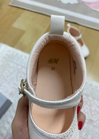 Beyaz Kız Çocuk Tokalı Babet Ayakkabı - Görsel 5