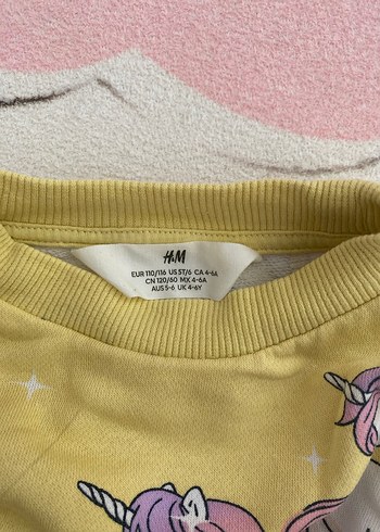 Kız Çocuk Unicorn Baskılı Sarı Sweatshirt - Görsel 4