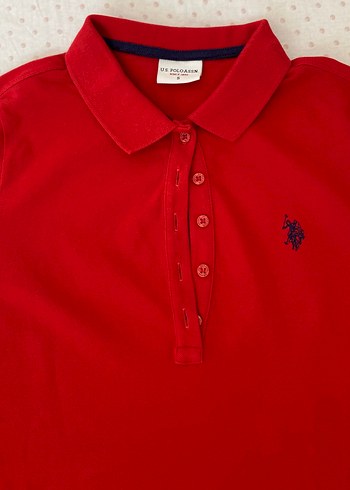 U.S. Polo Assn. Kadın Polo Yaka Kırmızı Tişört - Görsel 3