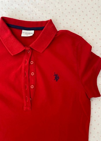 U.S. Polo Assn. Kadın Polo Yaka Kırmızı Tişört - Görsel 5