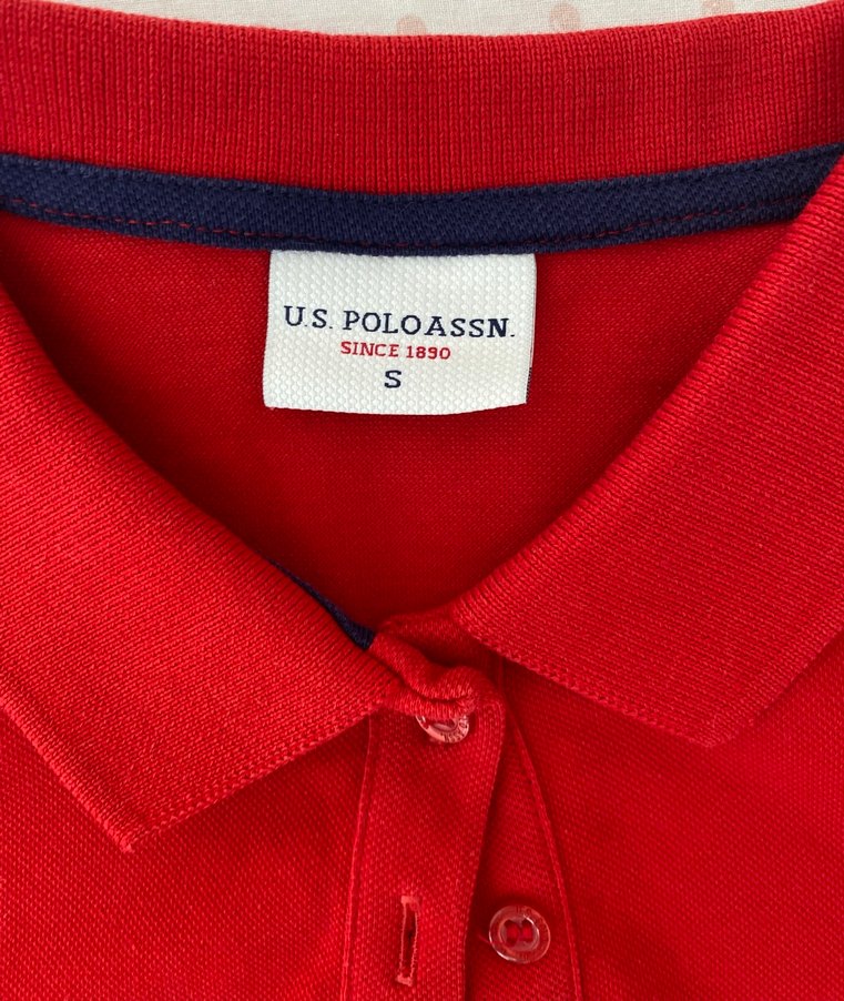 U.S. Polo Assn. Kadın Polo Yaka Kırmızı Tişört - Görsel 4
