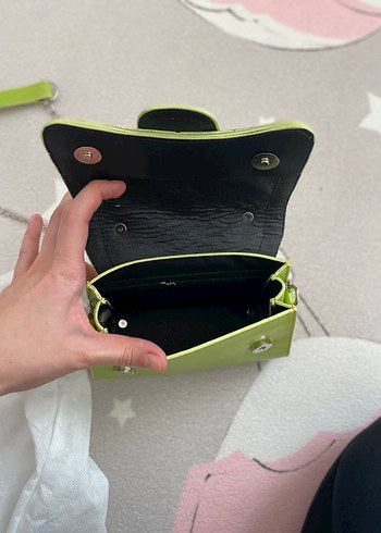 Yeşil Yılan Desenli Kadın Çanta - Görsel 5