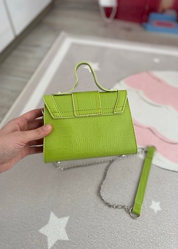 Yeşil Yılan Desenli Kadın Çanta - Görsel 4