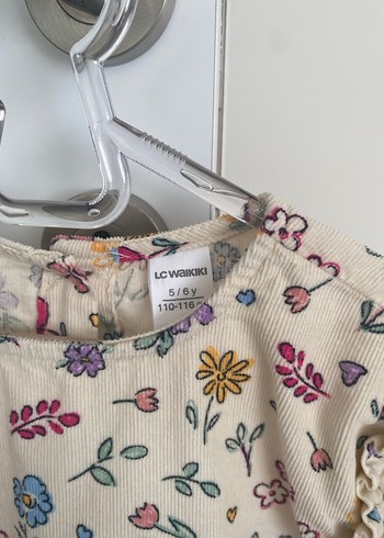 Çiçek Desenli Uzun Kollu Kız Elbisesi - Görsel 3