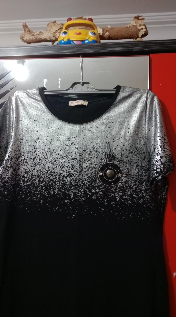 Kısa Kollu Uzun Siyah Goth Elbise - Görsel 2