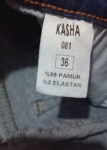 Nakışlı Düğmeli Mavi Kadın Kot Pantolon - Görsel 3