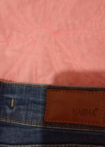 Nakışlı Düğmeli Mavi Kadın Kot Pantolon - Görsel 4