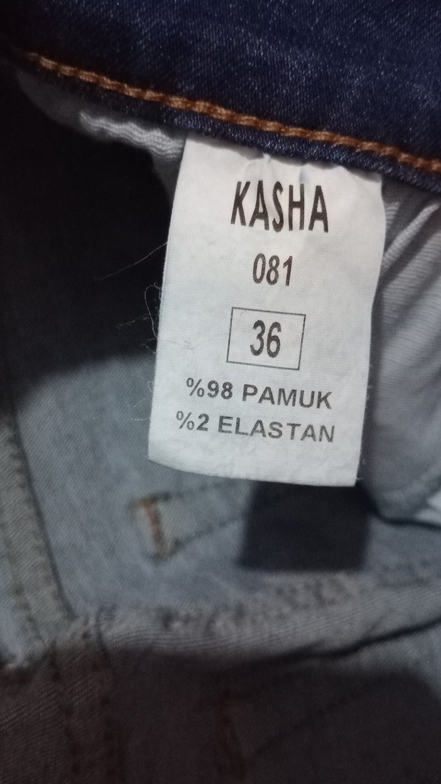 Nakışlı Düğmeli Mavi Kadın Kot Pantolon - Görsel 3