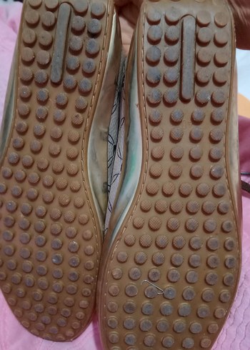 Bej lameli bağcıklı kadın ayakkabi - Görsel 4