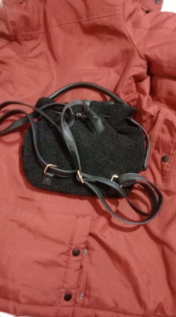 Fermuarlı Siyah Kadın Sırt Çantası - Görsel 2