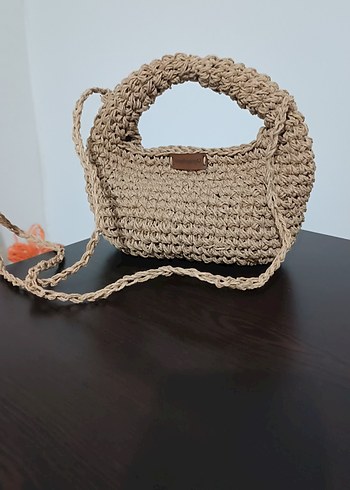 Bej Örgü Kadın Çanta - Görsel 2