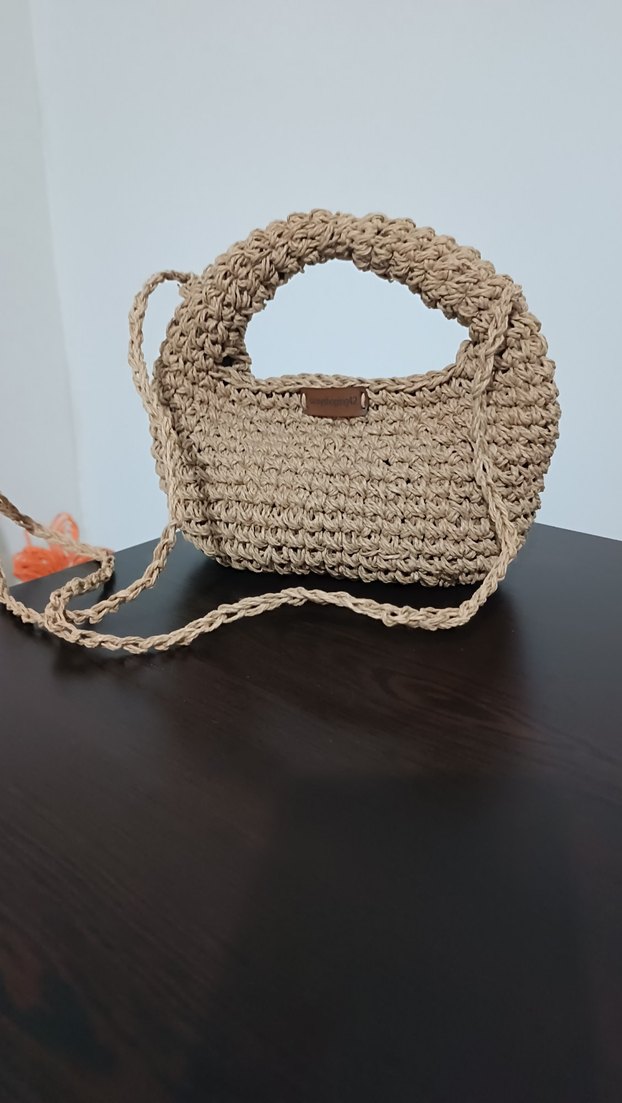 Bej Örgü Kadın Çanta - Görsel 2