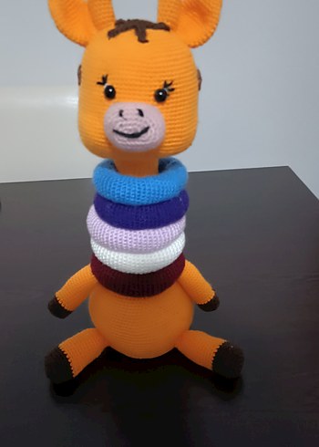 Renkli Örgü Zürafa Amigurimi Oyuncak - Görsel 3