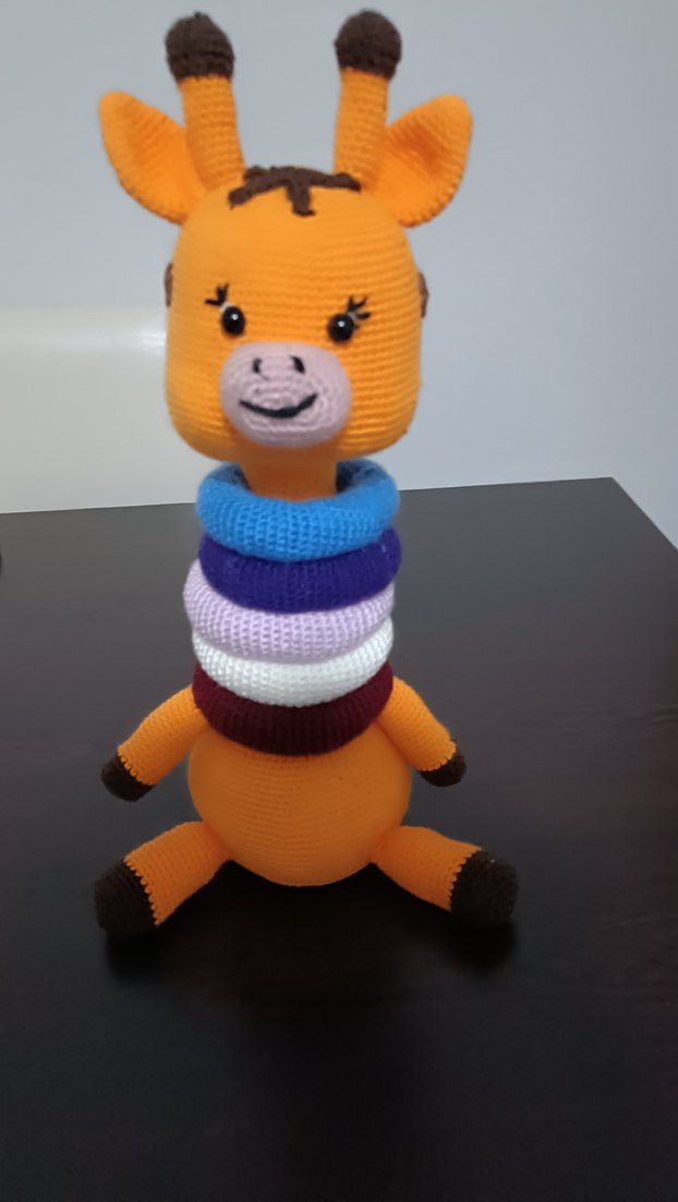 Renkli Örgü Zürafa Amigurimi Oyuncak - Görsel 3