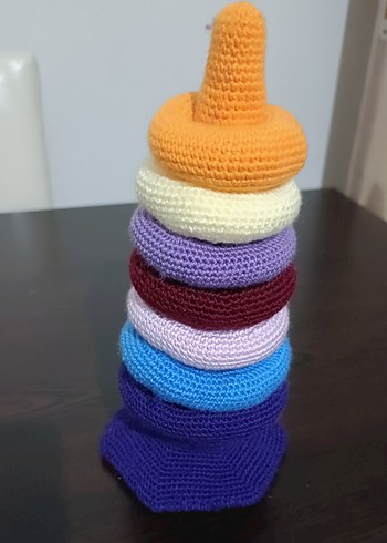 Renkli Örgü Halka Denge Oyuncağı - Görsel 2