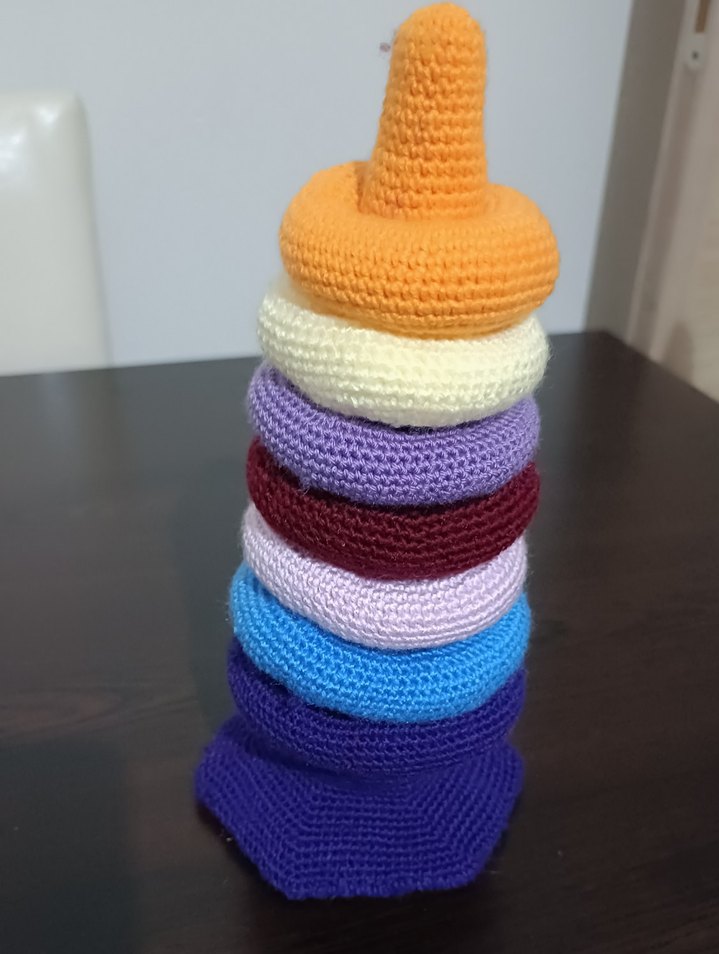 Renkli Örgü Halka Denge Oyuncağı - Görsel 2