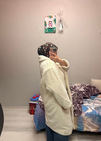 xl Beden beyaz Renk dilvin beyaz kürk kaban