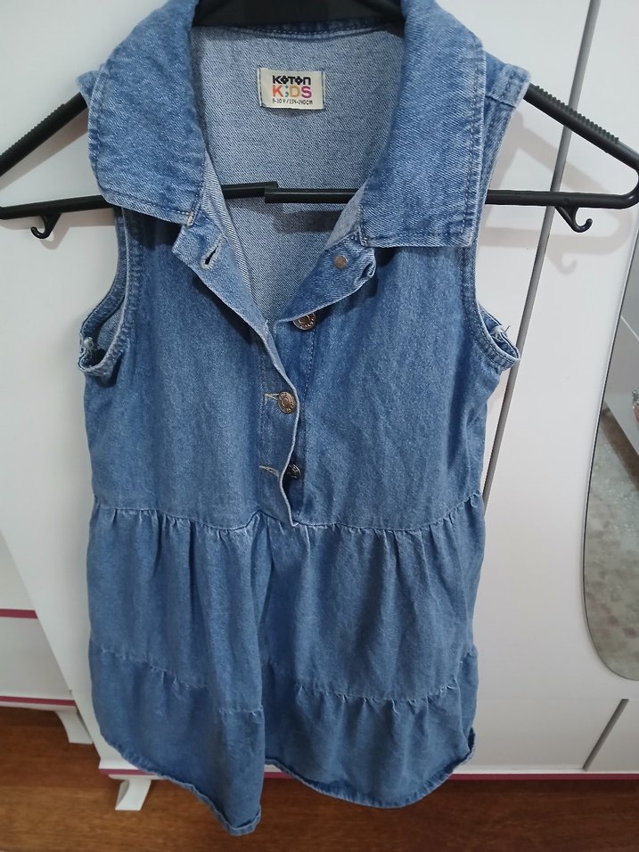 kız çocuk kot elbise - Görsel 4