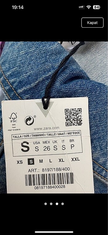 s Beden Zara jean elbise