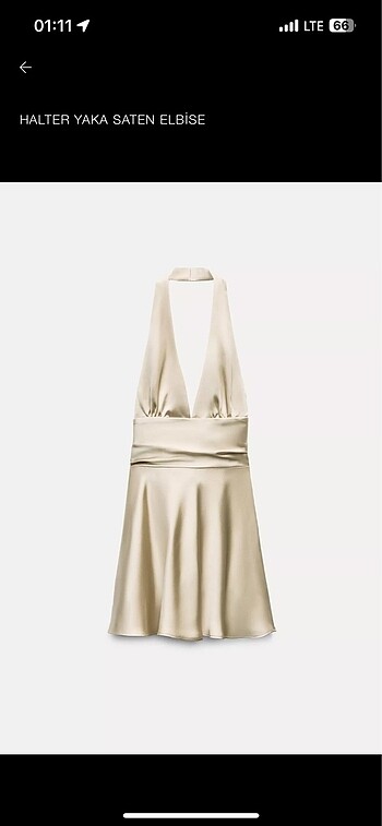Zara Halter yaka saten elbise