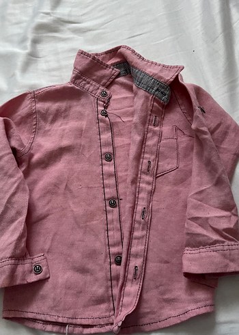 Erkek Çocuk Düğmeli Uzun Kollu Keten Gömlek - Görsel 2