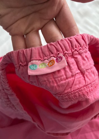 Pembe Keten Kız Çocuk Fırfırlı Etek - Görsel 3