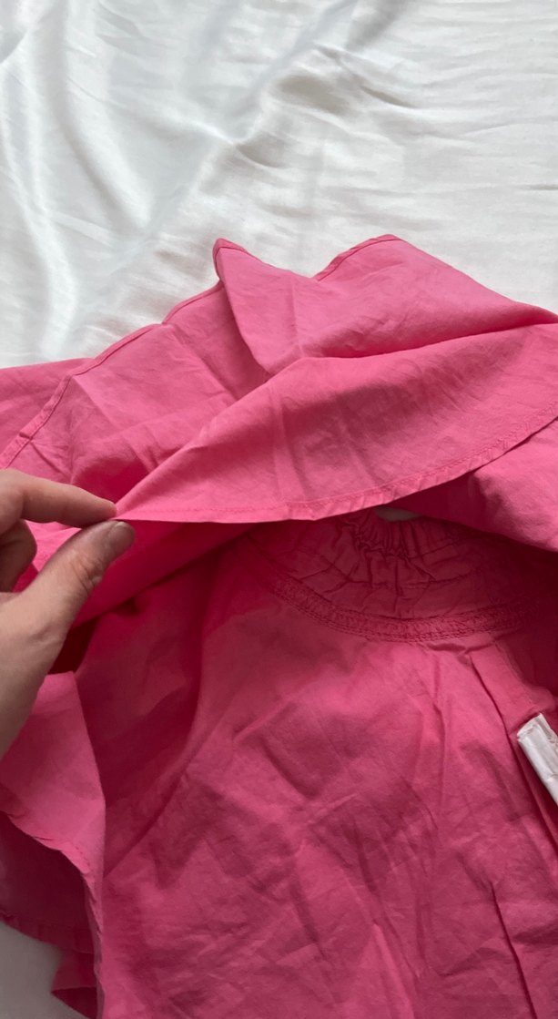 Pembe Keten Kız Çocuk Fırfırlı Etek - Görsel 2