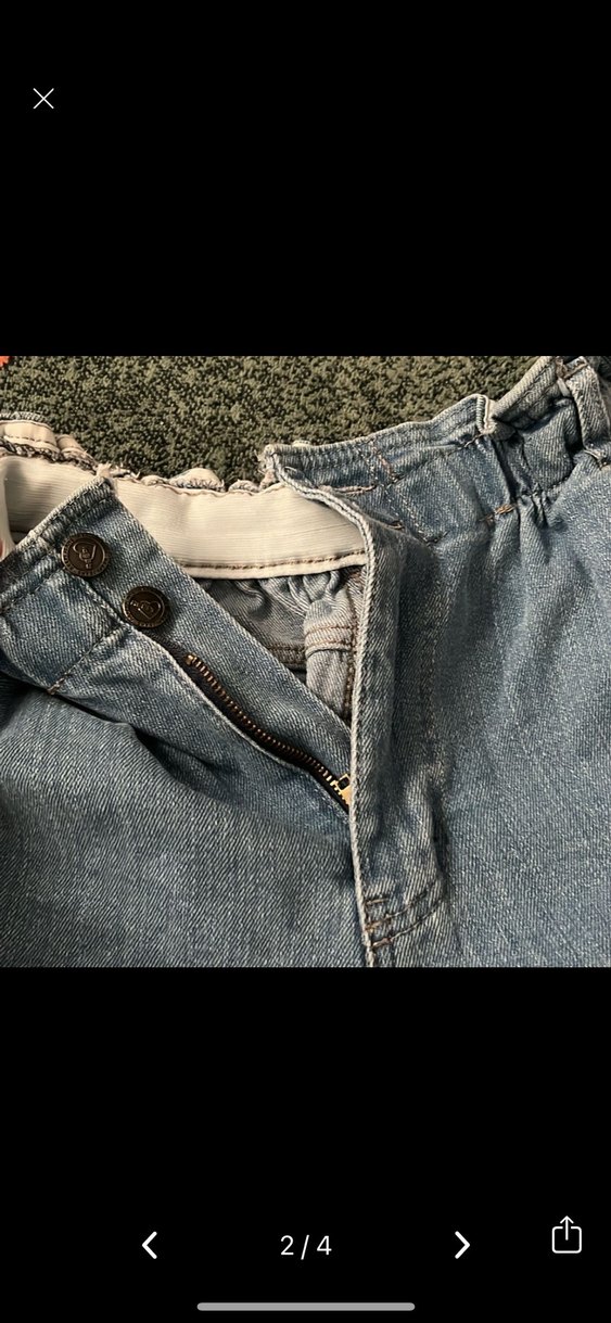 Kadın Mavi Belden Kemerli Bol Kesim Denim Pantolon - Görsel 3