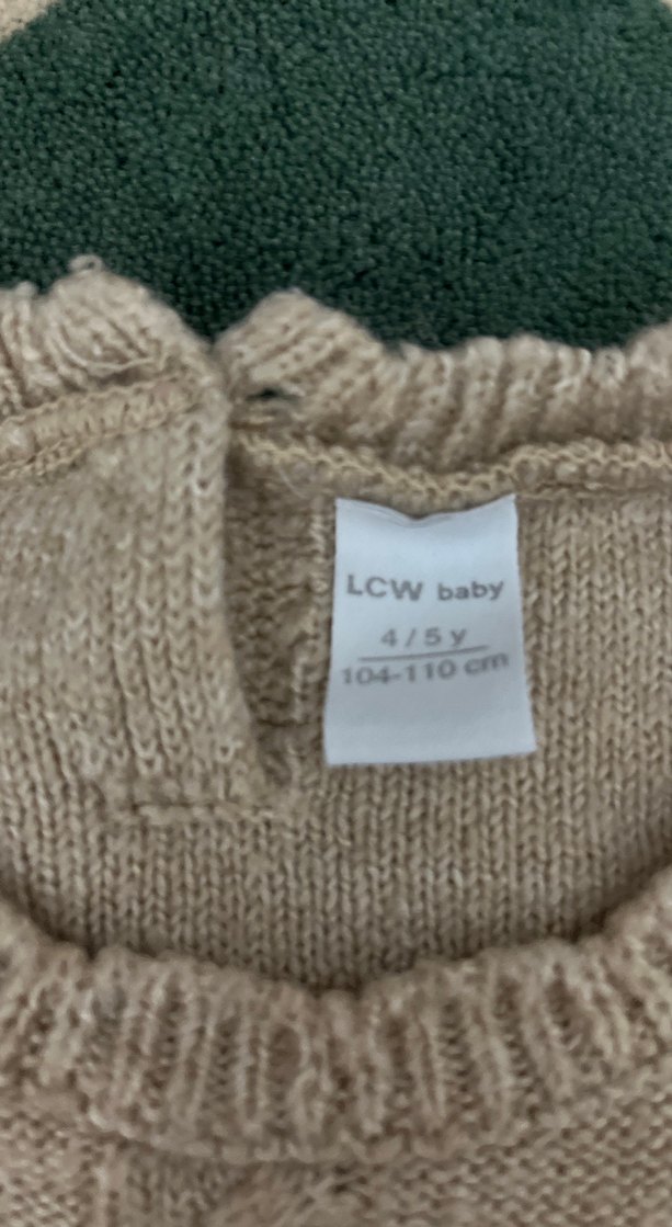 Nakışlı Bej Kız Çocuk Kolsuz Triko Süveter - Görsel 3