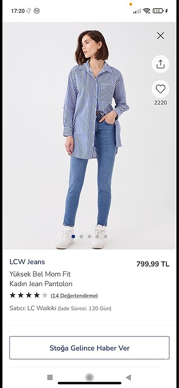 LCW mom jean pantolon
