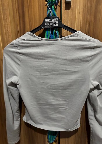 H&M Uzun Kollu Gri Mini Bluz