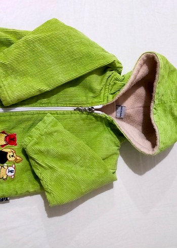 Kapüşonlu Renkli Nakışlı kız 
Erkek Çocuk Ceketi - Görsel 5