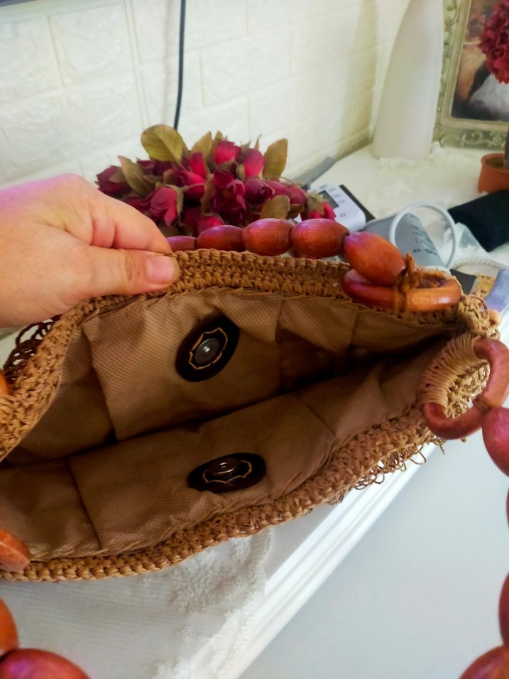 Boncuk Detaylı Bohem Örgü Kadın Çanta - Görsel 4