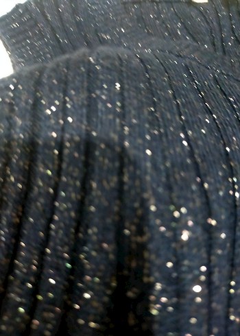 simli Lacivert Kadın bluz - Görsel 3