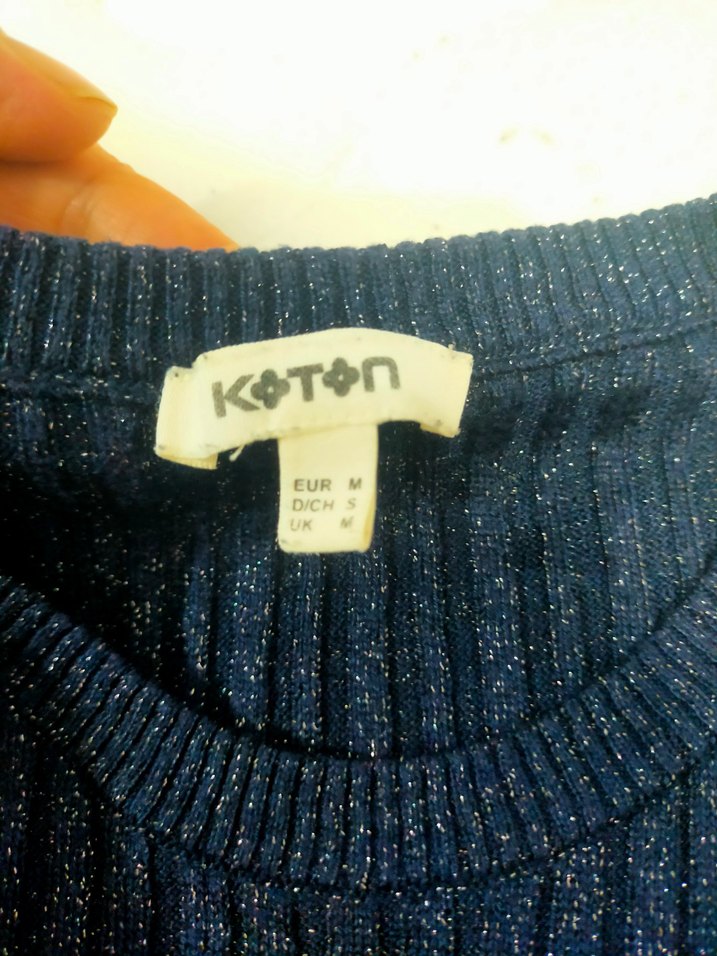 simli Lacivert Kadın bluz - Görsel 4