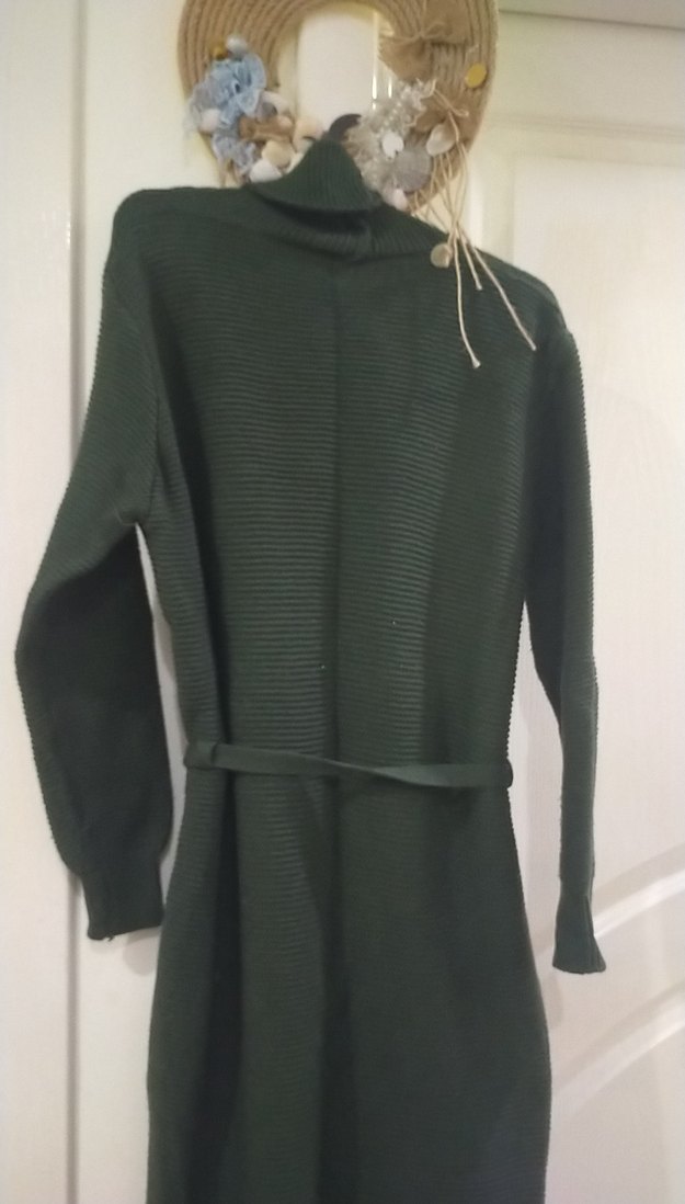 Uzun Kollu Yeşil Bohem Kadın hirka - Görsel 5