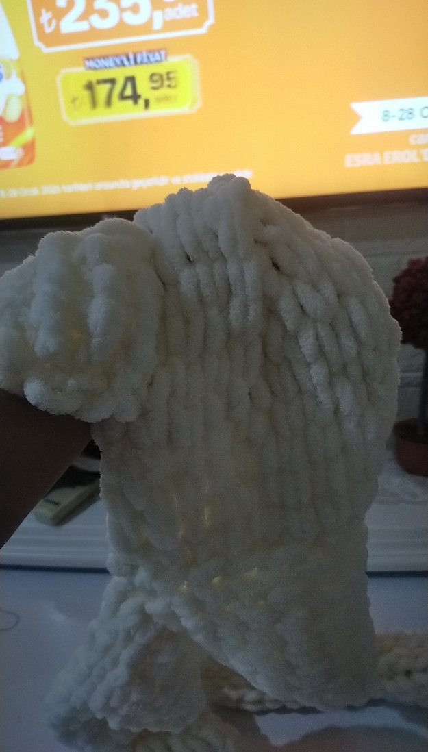 Beyaz Örgü Çocuk Bere ve Atkı Seti - Görsel 3