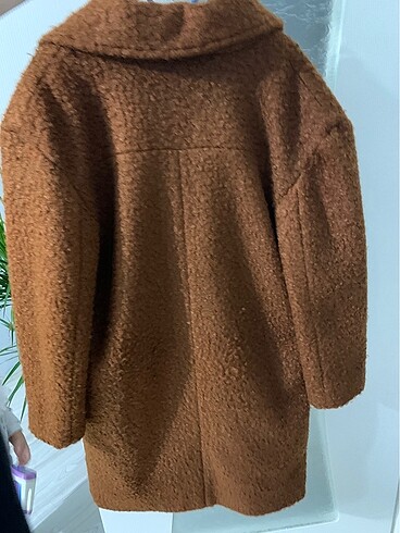 36 Beden kahverengi Renk Koton oversize peluş kaban