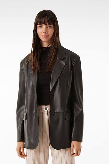 Bershka deri blazer