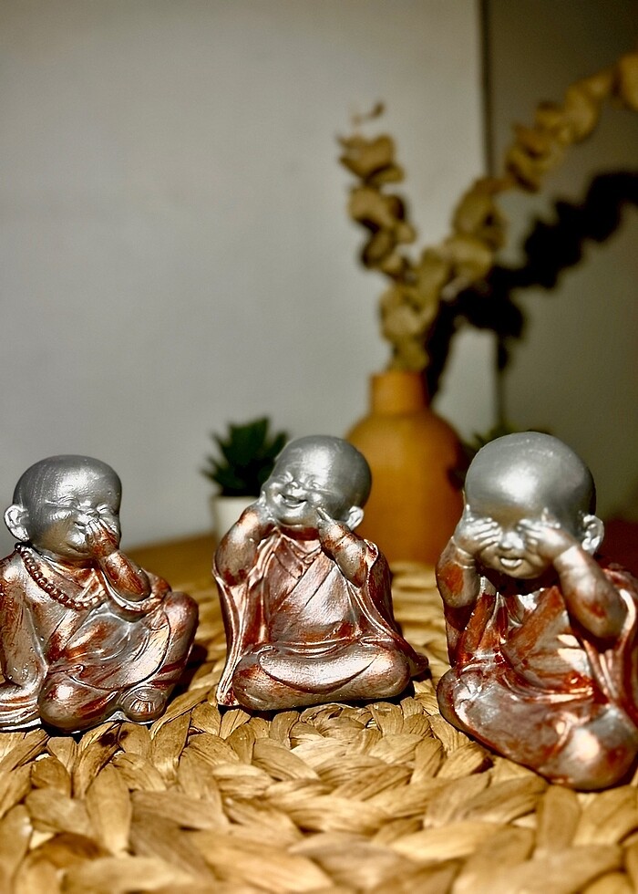 Kendi Tasarımım El yapımı 3?lü Buddha Biblo Seti - Görsel 2