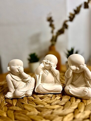 Kendi Tasarımım El Yapımı 3?lü Buddha Biblo Seti
