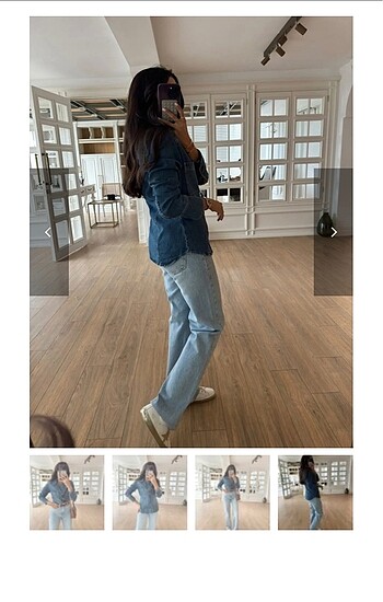 l Beden mavi Renk Denim kot gömlek