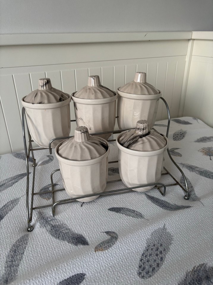 Bej Seramik Kapaklı Mutfak Kavanoz Seti - Görsel 2